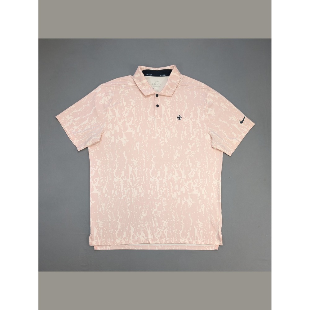 Nike Golf Pink Digital Camo Dri-FIT Polo Large Performance Shirt